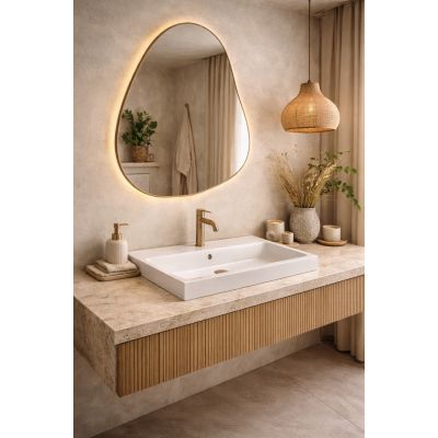 Ruvetti Irmina umywalka 80x40 cm prostokątna wpuszczana biała DOL_IR8040