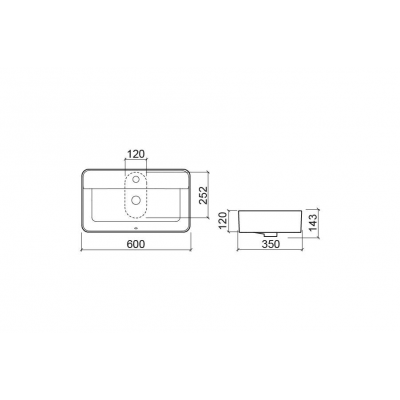 Sanindusa Sanlife umywalka 50x35 cm prostokątna nablatowa biała 136330004