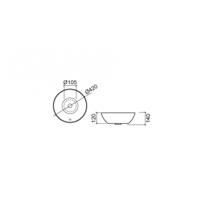 Sanindusa Sanlife umywalka 42 cm okrągła nablatowa czarna matowa 136779264