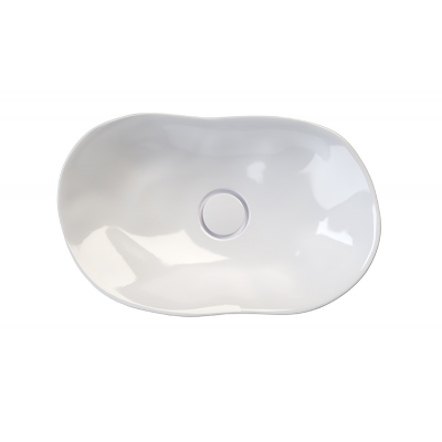 Sanindusa Magmma umywalka 60x39,6 cm owalna nablatowa biała 147389004