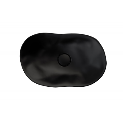Sanindusa Magmma umywalka 60x39,6 cm owalna nablatowa czarna matowa 147389264
