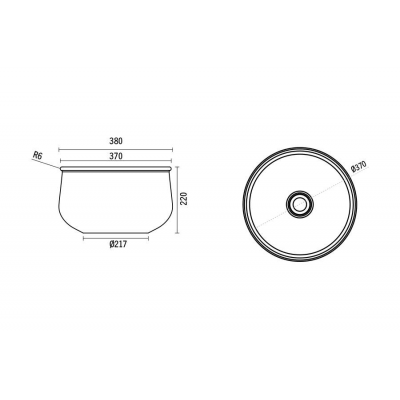 Sanindusa Poeme umywalka 37 cm okrągła nablatowa biała 151304004