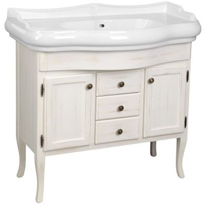 Sapho Retro szafka 89 cm podumywalkowa stojąca drewno świerkowe białe 1621