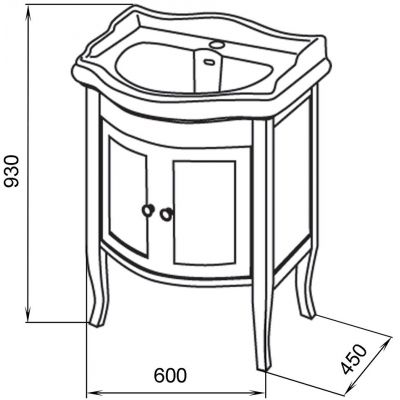 Sapho Retro szafka 60 cm podumywalkowa stojąca drewno świerkowe białe 1684
