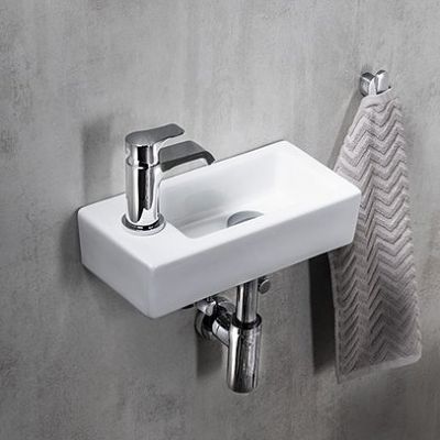 Sapho Small Zoe umywalka 37x18 cm ścienna prostokątna lewa biała AR496