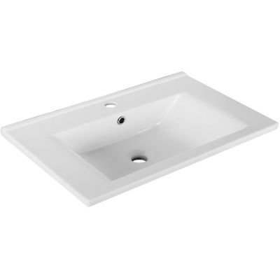 Aqualine Zuno umywalka 65x45 cm prostokątna ścienna-meblowa biała 9065