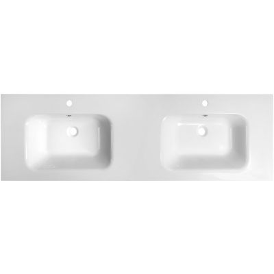 Sapho Areca umywalka 161x51,5 cm prostokątna podwójna ścienna-meblowa biała AC161