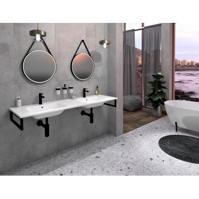 Sapho Areca umywalka 161x51,5 cm prostokątna podwójna ścienna-meblowa biała AC161