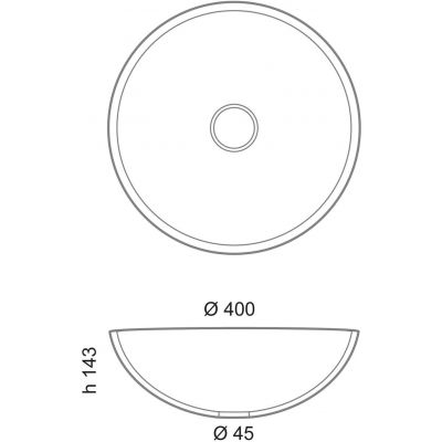 Sapho Murano Linea umywalka 40 cm nablatowa okrągła czarny/biały AL5318-13