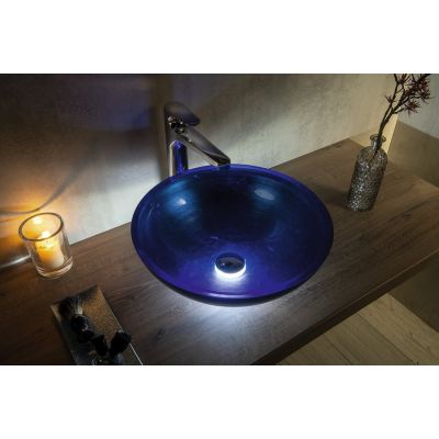 Sapho Murano Blu umywalka 40 cm nablatowa okrągła niebieska AL5318-65