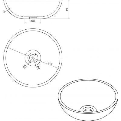 Sapho Attila umywalka 42,5 cm nablatowa okrągła brązowa DK009