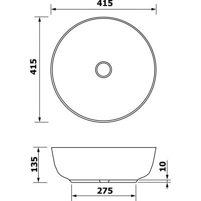 Sapho Priori umywalka 41,5x41,5 cm nablatowa okrągła brązowa PI032