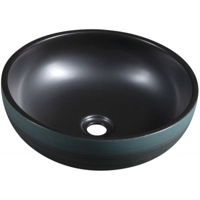 Sapho Priori umywalka 41 cm nablatowa czarny/zielony PI039