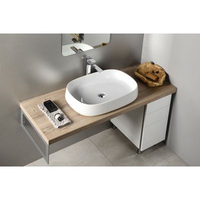 Sapho Jumper umywalka 60x40 cm nablatowa prostokątna biała WH070