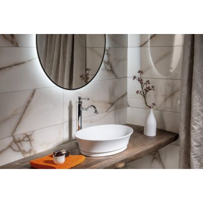 Sapho Idea umywalka 50x38 cm nablatowa owalna biała WH102