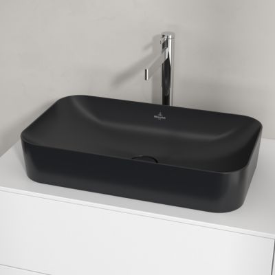 Villeroy & Boch Finion umywalka 60x35 cm prostokątna nablatowa CeramicPlus Pure Black 414361R7