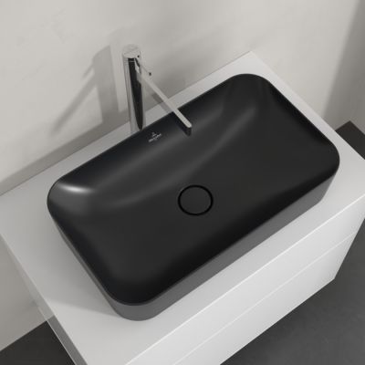 Villeroy & Boch Finion umywalka 60x35 cm prostokątna nablatowa CeramicPlus Pure Black 414361R7