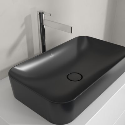 Villeroy & Boch Finion umywalka 60x35 cm prostokątna nablatowa CeramicPlus Pure Black 414361R7