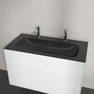 Villeroy & Boch Finion umywalka 100x50 cm prostokątna meblowa CeramicPlus Pure Black 4164A1R7