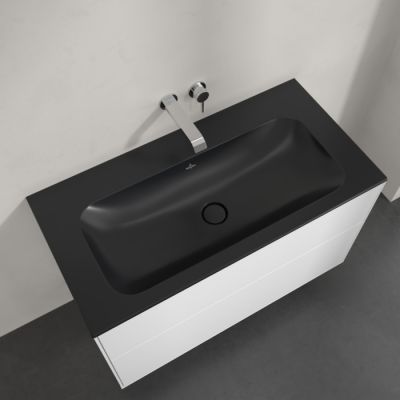Villeroy & Boch Finion umywalka 100x50 cm prostokątna meblowa CeramicPlus Pure Black 4164A3R7