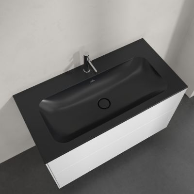 Villeroy & Boch Finion umywalka 100x50 cm prostokątna meblowa CeramicPlus Pure Black 4164ABR7
