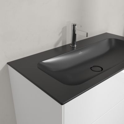 Villeroy & Boch Finion umywalka 100x50 cm prostokątna meblowa CeramicPlus Pure Black 4164ABR7