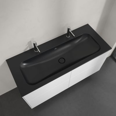 Villeroy & Boch Finion umywalka 120x50 cm prostokątna meblowa CeramicPlus Pure Black 4164C1R7