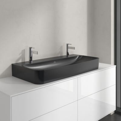 Villeroy & Boch Finion umywalka 100x47 cm prostokątna ścienna-meblowa CeramicPlus Pure Black 41681LR7