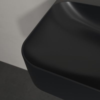 Villeroy & Boch Finion umywalka 80x47 cm prostokątna ścienna CeramicPlus Pure Black 416881R7