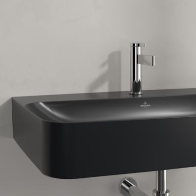 Villeroy & Boch Finion umywalka 80x47 cm prostokątna ścienna CeramicPlus Pure Black 416881R7