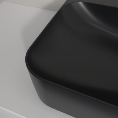 Villeroy & Boch Finion umywalka 80x47 cm prostokątna ścienna-meblowa CeramicPlus Pure Black 41688CR7