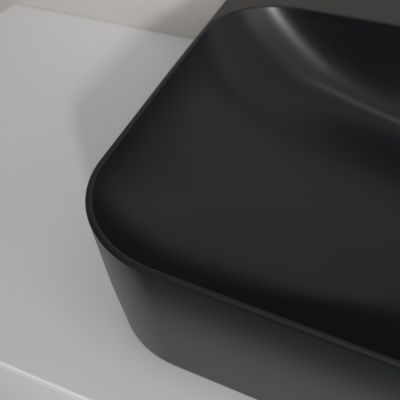 Villeroy & Boch Finion umywalka 80x47 cm prostokątna ścienna-meblowa CeramicPlus Pure Black 41688LR7