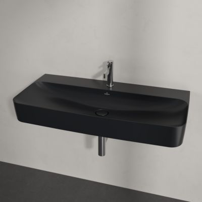 Villeroy & Boch Finion umywalka 100x47 cm prostokątna ścienna CeramicPlus Pure Black 4168A2R7