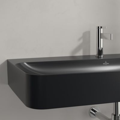 Villeroy & Boch Finion umywalka 100x47 cm prostokątna ścienna CeramicPlus Pure Black 4168A2R7