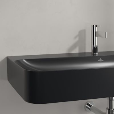 Villeroy & Boch Finion umywalka 100x47 cm prostokątna ścienna CeramicPlus Pure Black 4168ABR7