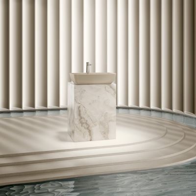 Villeroy & Boch Artis umywalka 41x41 cm kwadratowa nablatowa CeramicPlus Almond 417841AM