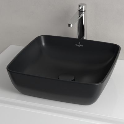 Villeroy & Boch Artis umywalka 41x41 cm kwadratowa nablatowa CeramicPlus Pure Black 417841R7
