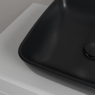 Villeroy & Boch Artis umywalka 41x41 cm kwadratowa nablatowa CeramicPlus Pure Black 417841R7