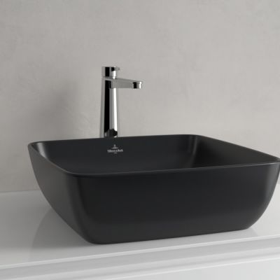 Villeroy & Boch Artis umywalka 41x41 cm kwadratowa nablatowa CeramicPlus Pure Black 417841R7