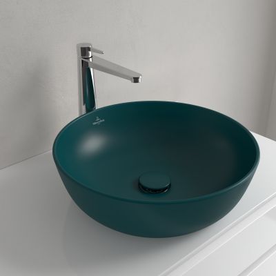 Villeroy & Boch Artis umywalka 43x43 cm okrągła nablatowa CeramicPlus Teal 417943TE