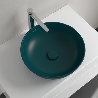 Villeroy & Boch Artis umywalka 43x43 cm okrągła nablatowa CeramicPlus Teal 417943TE