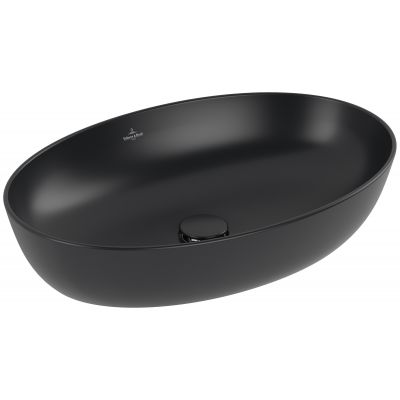 Villeroy & Boch Artis umywalka 61x41 cm owalna nablatowa CeramicPlus Pure Black 419861R7