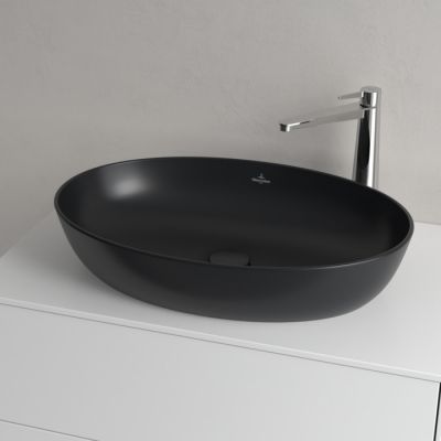 Villeroy & Boch Artis umywalka 61x41 cm owalna nablatowa CeramicPlus Pure Black 419861R7
