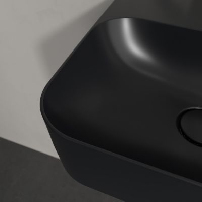 Villeroy & Boch Finion umywalka 43x39 cm prostokątna ścienna CeramicPlus Pure Black 436443R7