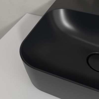 Villeroy & Boch Finion umywalka 43x39 cm prostokątna CeramicPlus Pure Black 43644CR7