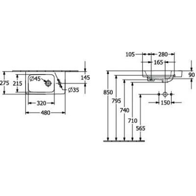 Villeroy & Boch Architectura umywalka 48x27 cm prostokątna meblowa biała 438649R1