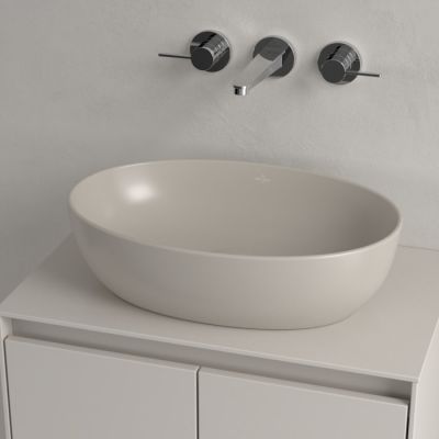 Villeroy & Boch Artis umywalka 48x32,5 cm owalna nablatowa CeramicPlus Almond 438848AM