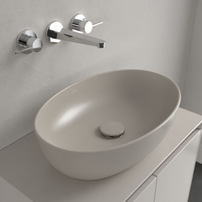 Villeroy & Boch Artis umywalka 48x32,5 cm owalna nablatowa CeramicPlus Almond 438848AM