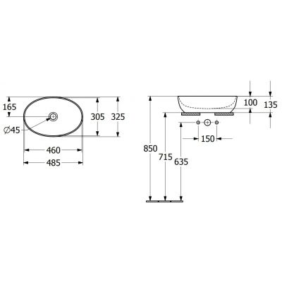 Villeroy & Boch Artis umywalka 48x32,5 cm owalna nablatowa biała 43884801