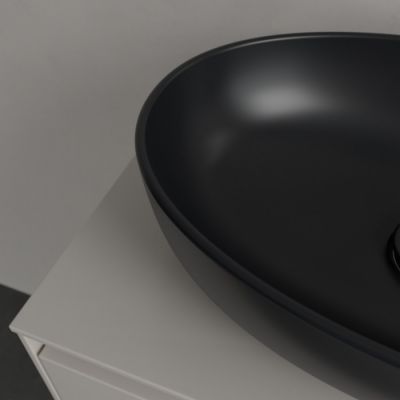 Villeroy & Boch Artis umywalka 48x32,5 cm owalna nablatowa CeramicPlus Pure Black 438848R7